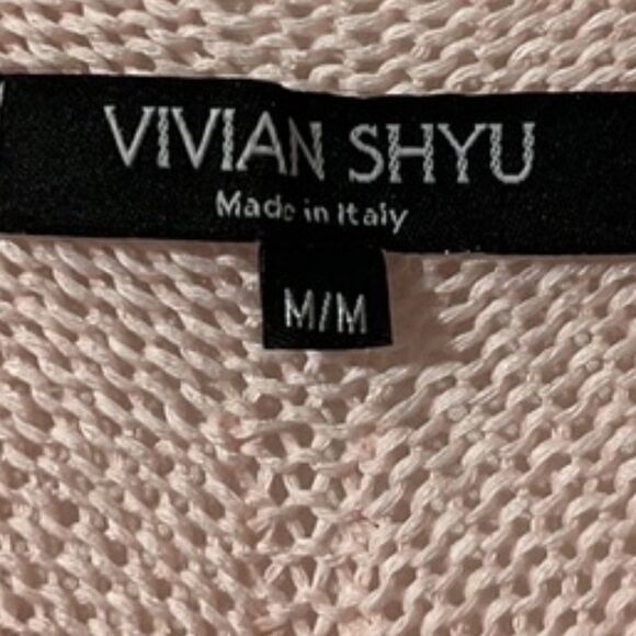 Vivian Shyu Italy Women's Pink Knit V-Neck Tank High-Low Hem NWOT Size Medium - Picture 10 of 11
